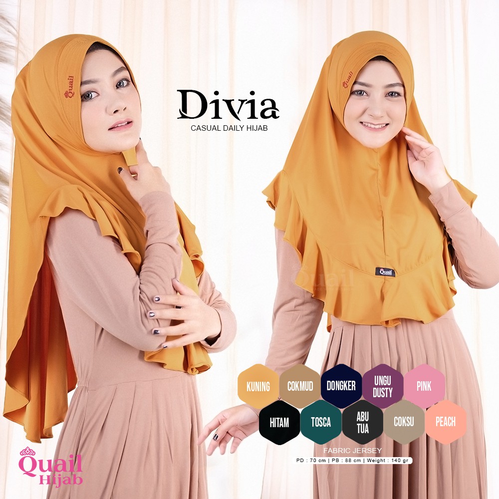 DIVIA QUAIL HIJAB INSTAN | PREMIUM JILBAB ORI QUAIL