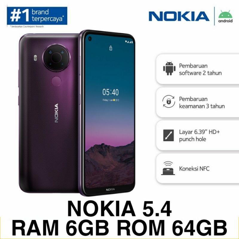 Original 100% Nokia 5.4 Ram 6/64 New Segel IMEI Resmi