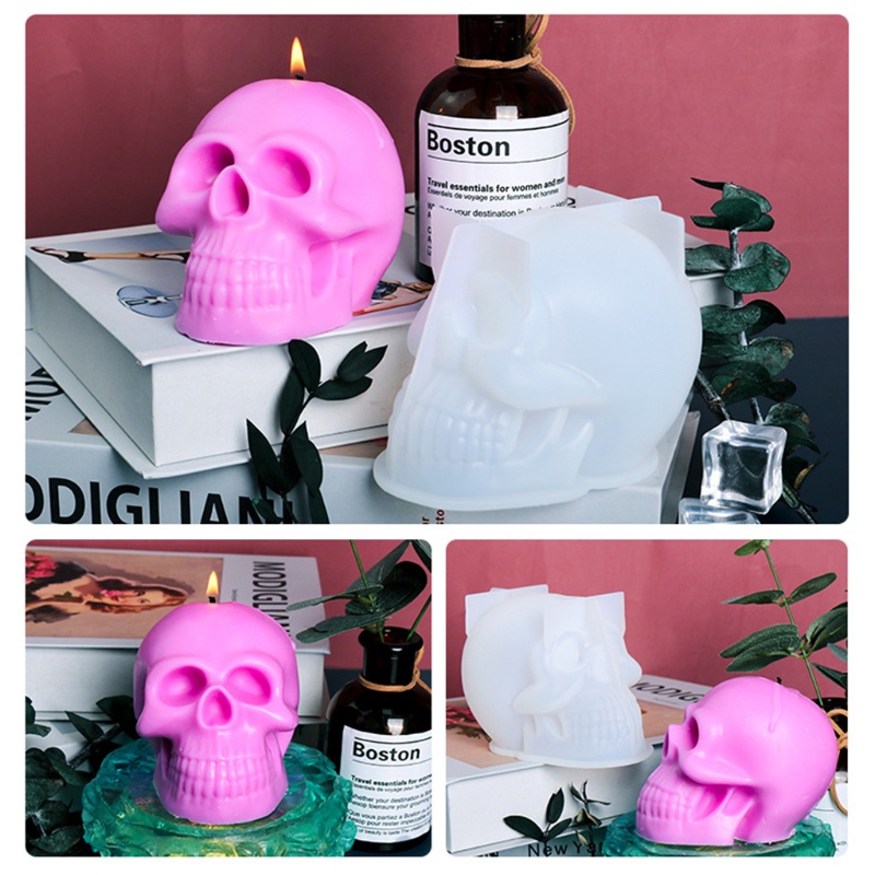 SIY  Halloween Silicone Mold for Casting Mysterious DIY Resin Molds Skull Shape