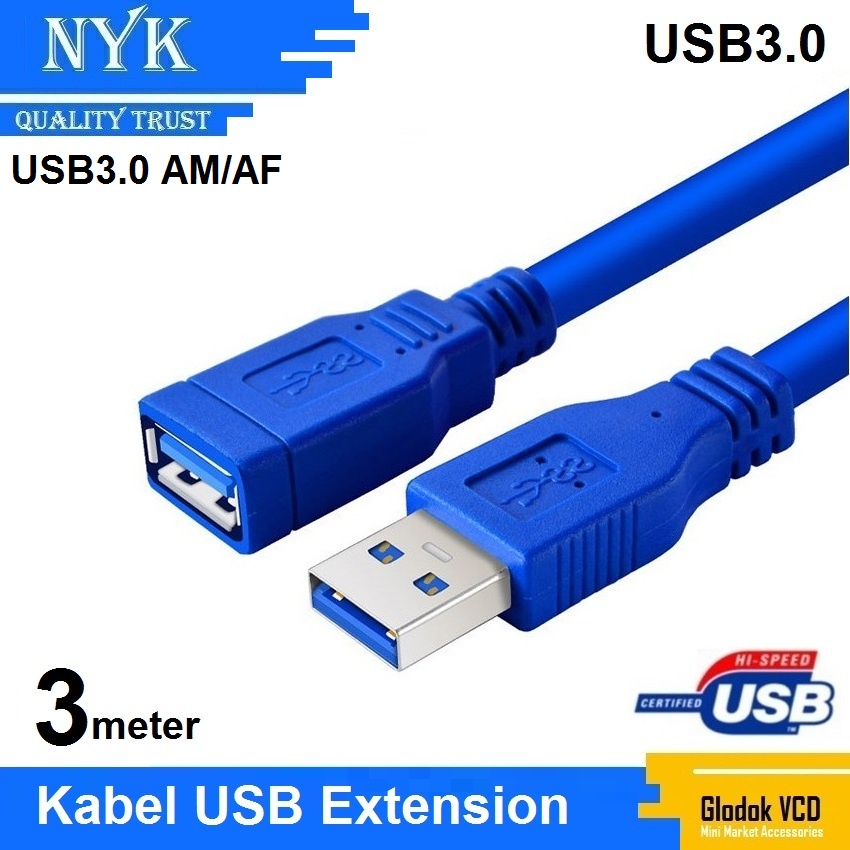 NYK Kabel USB 3.0 Extension male to female 3M