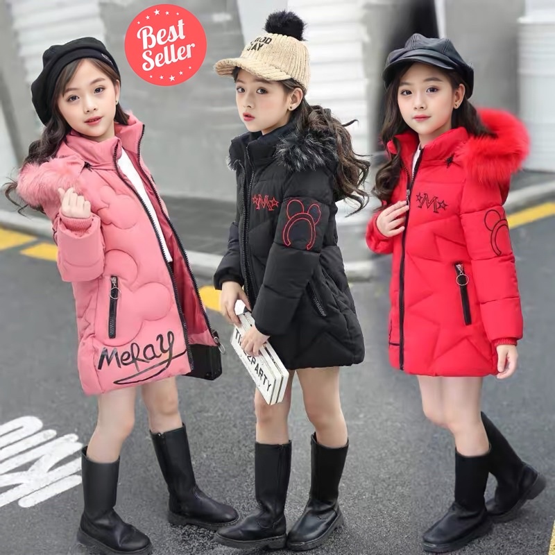 Winter coat for girl mantel musim dingin anak perempuan cewek import salju Mickey kids jaket jacket