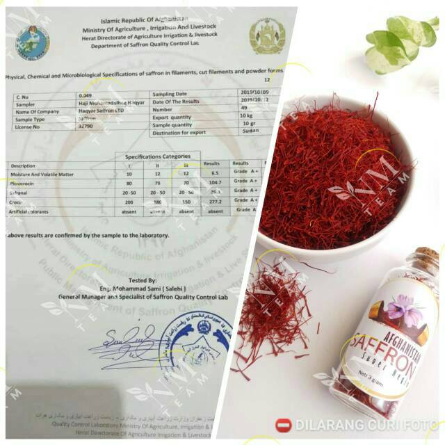 

Saffron Super Negin Grade A Bersertifikasi 1 gram from Afghanistan