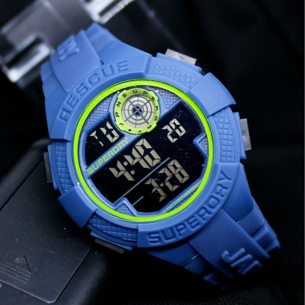 JAM TANGAN DIGITAL SUPERDRY RUBBER BLUE