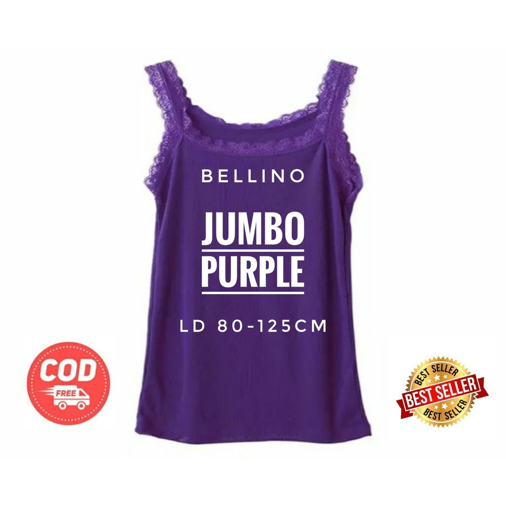 Camisol Tank Top Jumbo Renda Fit to XXL Viorano Super Soft Tanktop Jumbo Wanita Viorano Tangtop Adem-Purple