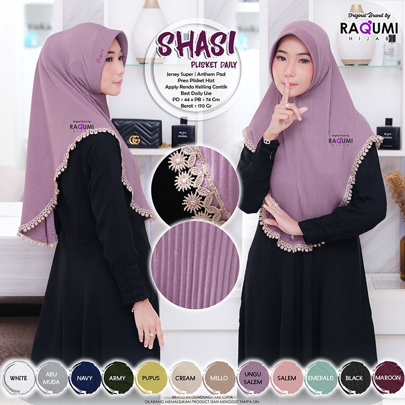 Shasi Daily Plisket Original Raqumi Hijab