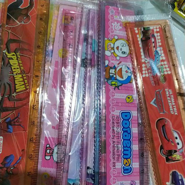 penggaris 15cm mistar garisan gambar karakter | Shopee
