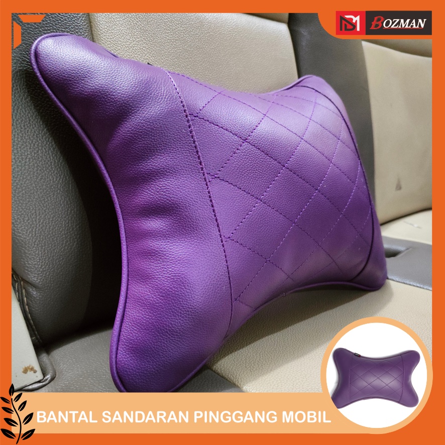 Bantal Pinggang Mobil Kulit Sintesis Pu Leather/Headrest Mobil Premium