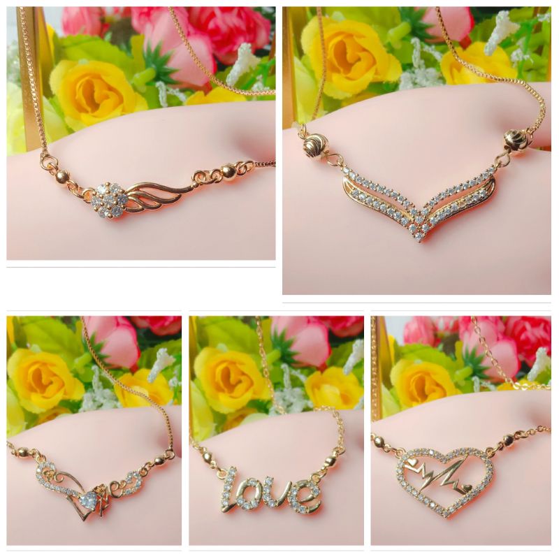 PSS Kalung Liontin LOVE Wanita Kalung Fashion Korea