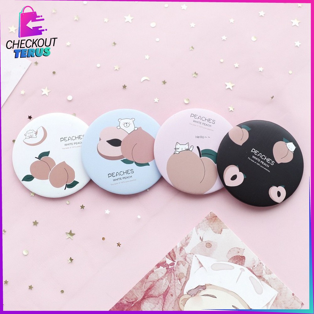 CT K53 Cermin Bulat Karakter Kaca Mini Travelling Motif Kartun Colorful Cermin Saku Mirror Mini Portable Bisa Untuk Sovenir