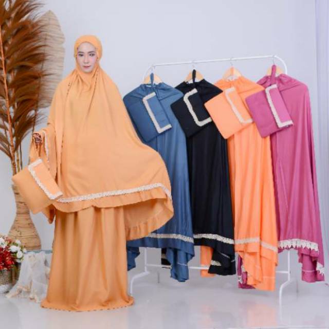 mukena bali polos renda