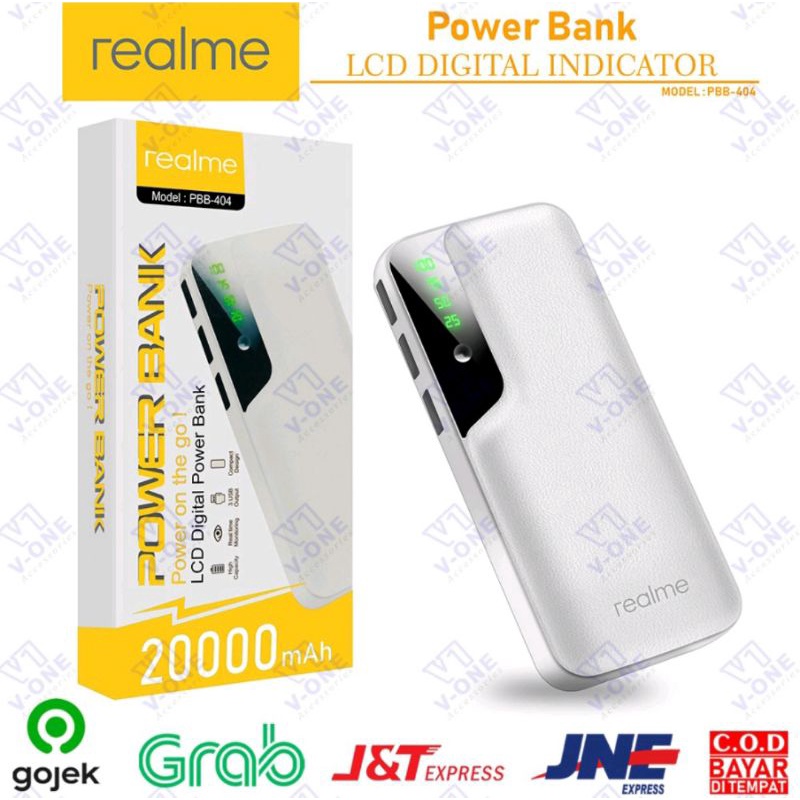 PB POWERBANK POWER BANK REALME MURAH KAPASITAS 20000 mAh PBB 404