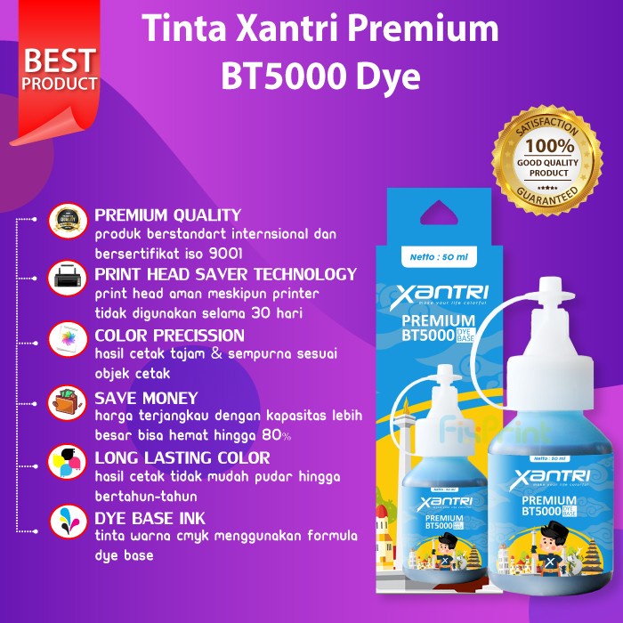 Tinta Xantri Premium BT5000 Cyan Dye Base 50ml