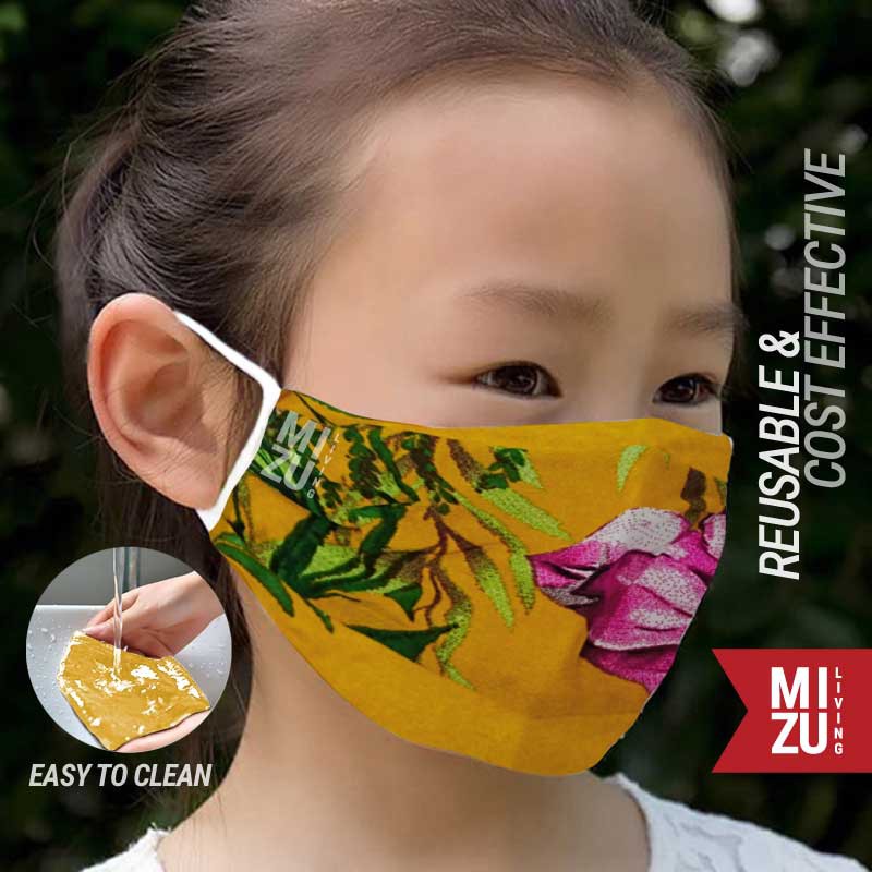 [SALE] MIZU BELLINA KIDS Cloth Face Mask Masker Anak Kain Corak 3 Ply Sarung Filter NON-MEDIS