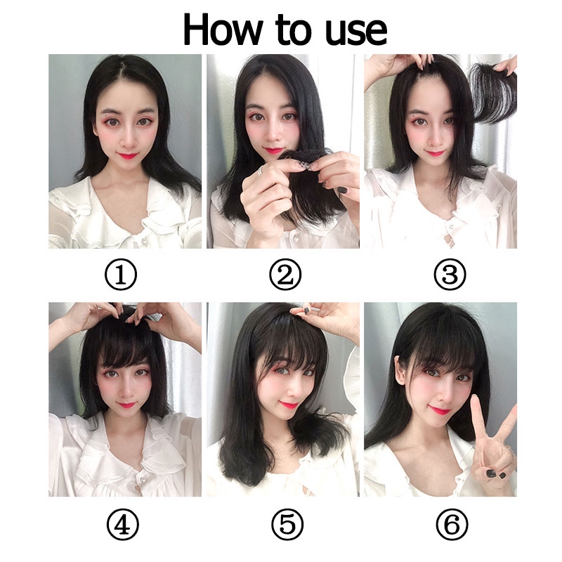 WANITA Rambut Palsu Mini Bangs Klip Rambut Air Bangs Tambahan Rambut Palsu Palsu Rambut Palsu