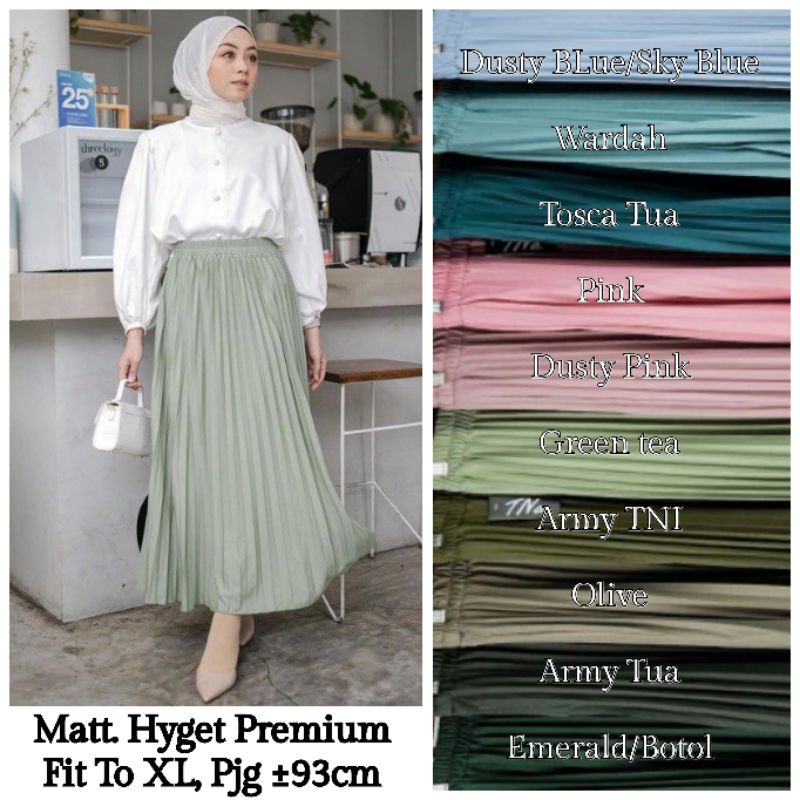 ROK PLISKET HYGET PREMIUM (TEBAL) / Rok Plisket / Rok Panjang / Rok XL