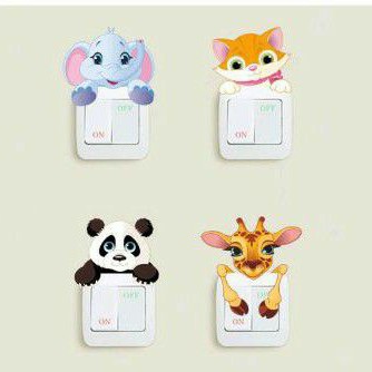 sticker saklar lampu motif binatang stiker lampu wallsticker animal
