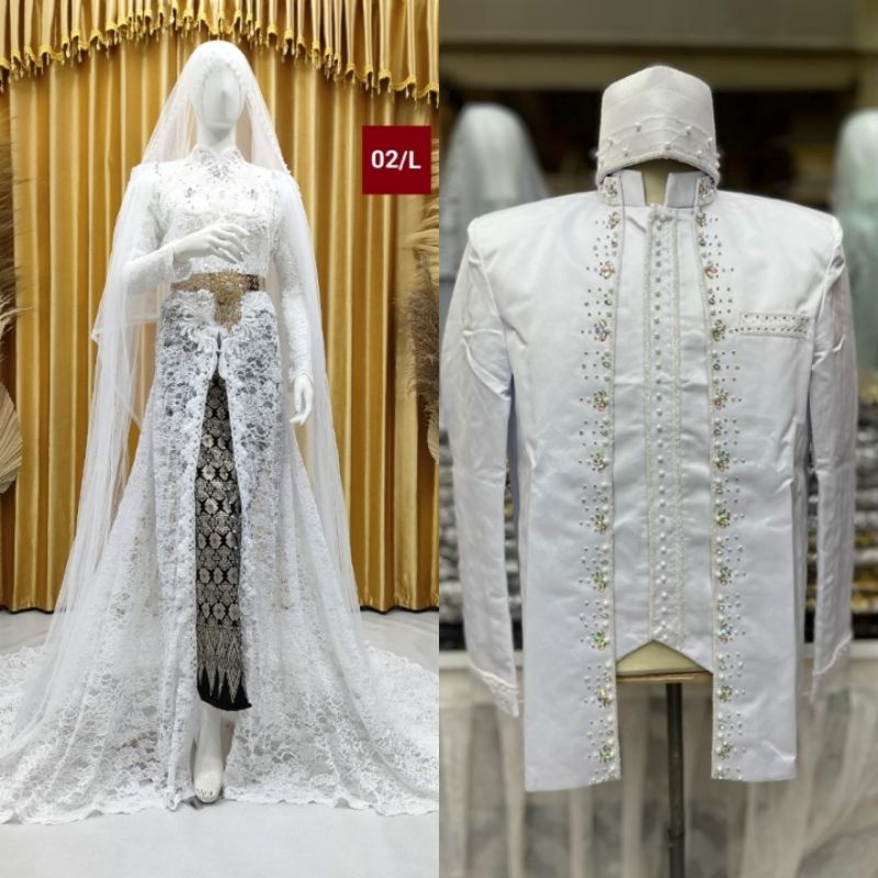 COUPLE KEBAYA AKAD ELISAP MEWAH/BAJU PENGANTIN MODERN | GAUN SLIM/GAUN BARBY/GAUN WEDING 2021 ni