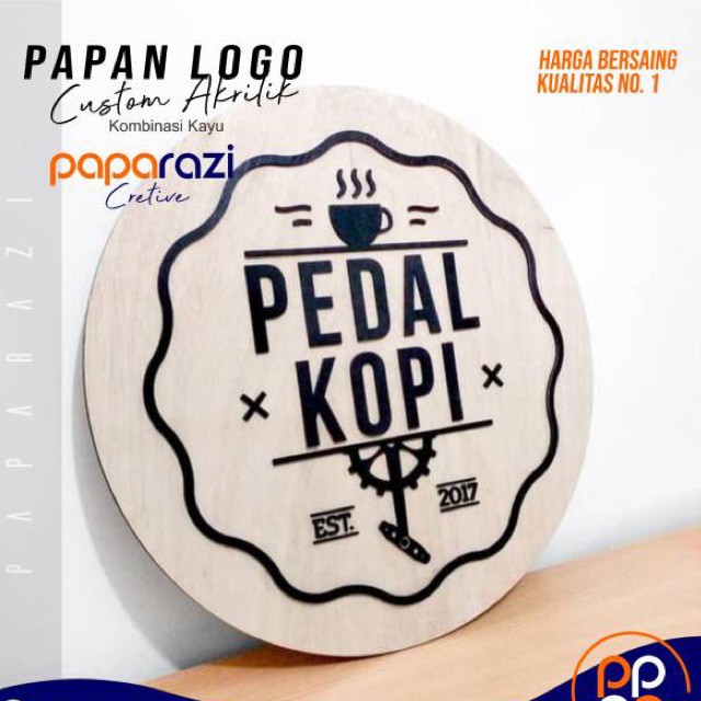 DISC% PAPAN IKLAN  Logo Sign KAYU AKRILIK Indoor / Signage Kayu /Papan Bazaar /Papan Nama Toko