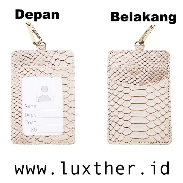 LUXTHER - ID Card Holder / Card Holder / Nametag / Premium SNAKE LEATHER