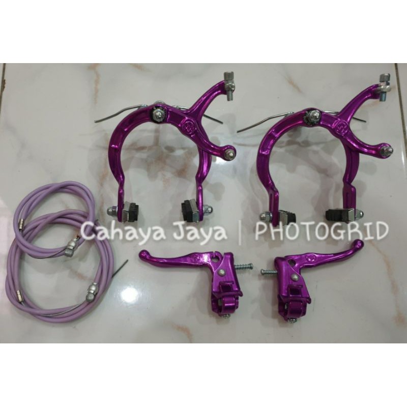 Brake Set Sepeda BMX Rem U Brake Alloy MX Jo Ying TW Ungu NOS
