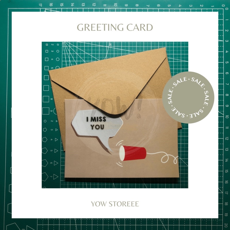 

[YOW CARD] Kartu Ucapan dengan Amplop Kraft Coklat / Greeting Card with Brown Kraft Envelope - I Love You / ILY - Valentines Card / Love Lovers Lovebirds / Kangen I Miss You Edition - YOW STOREEE