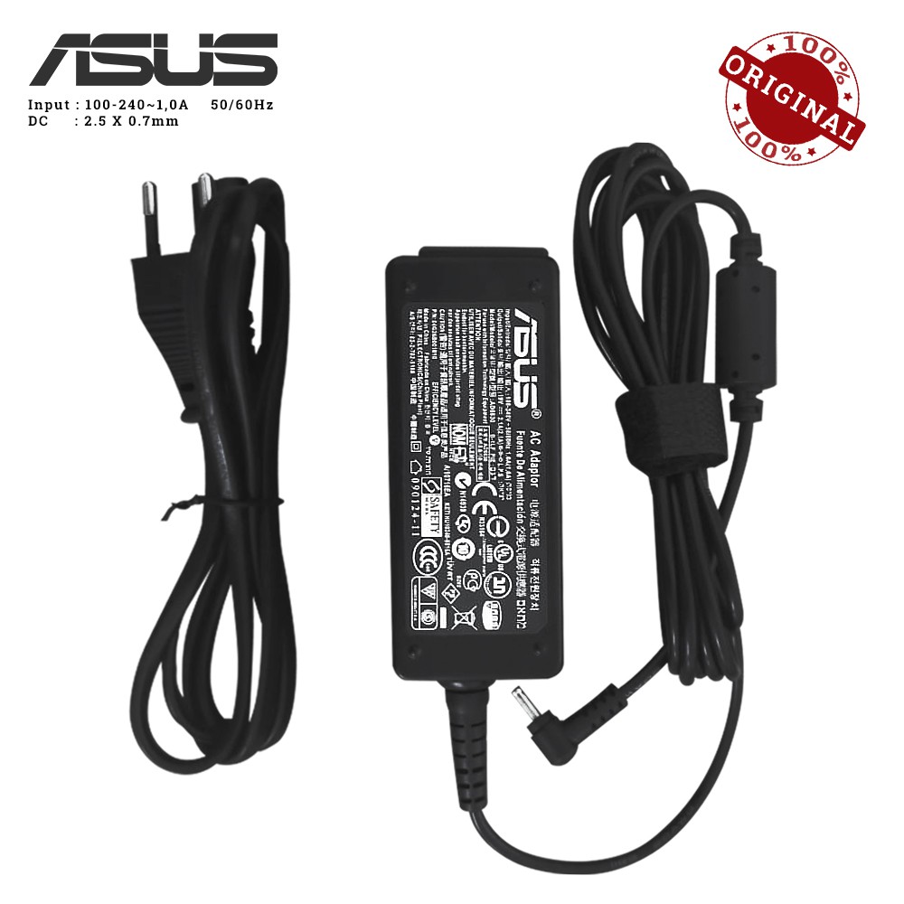 Adaptor Laptop 19v 2.1A Dc 2.5x0.7mm 40w ad6630 for ASUS eee pc 1106 1104 1005 1101 - Adapter charger notebook