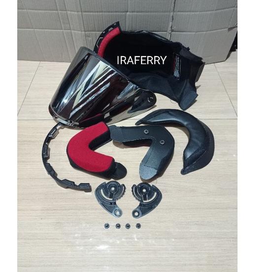 Baru Termurah busa helm nhk r6 kancing klip besi dan kancing plastik + kaca flat helm nhk r6