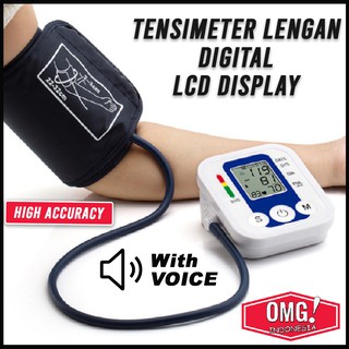 Image of TENSIMETER DIGITAL LCD DISPLAY PENGUKUR TEKANAN TENSI DARAH PORTABLE BLOOD PRESSURE ELEKTRIK [ COD ]