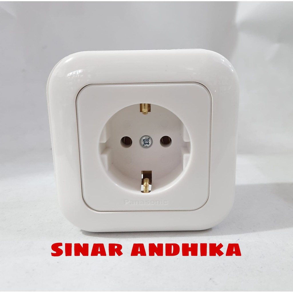 STOP KONTAK SINGLE NON CP PUTIH OUTBOW PANASONIC WEJP 1131-7+WEJ 6911W