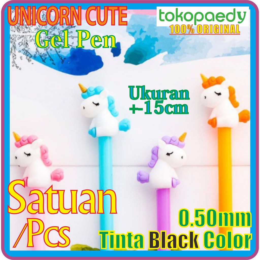 

Pulpen Gel Karakter UNICORN CUTE /Unicorn Unik Lucu /Souvenir /Tinta Gel BLACK 0.5mm ORIGINAL GelPen