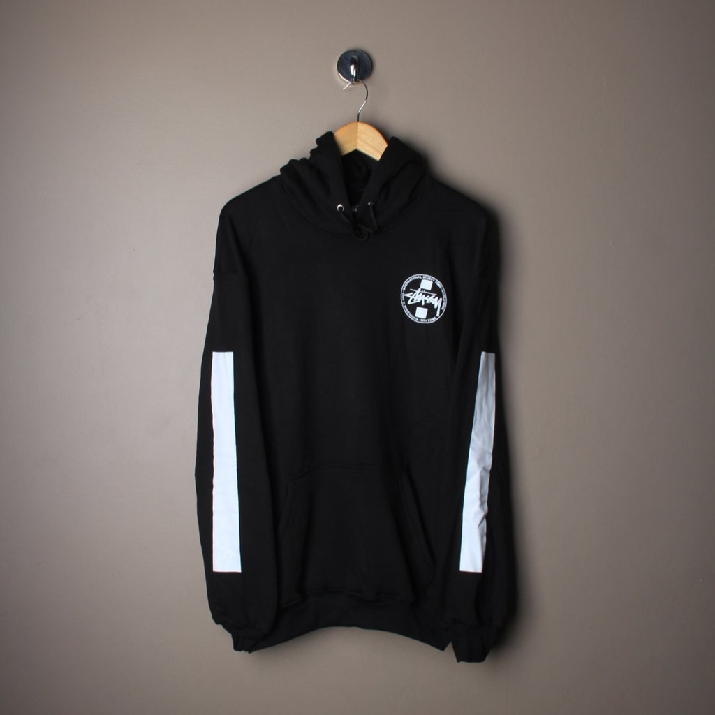 HOODIE JAKET STUSSY BLACK WORLDWIDE DOT IREN IND