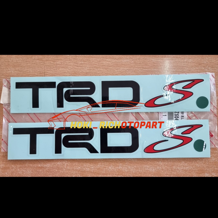 Stiker TRD S 1SET AGYA 2017 UP WARNA HITAM ORIGINAL PZ046-BZ504-TM