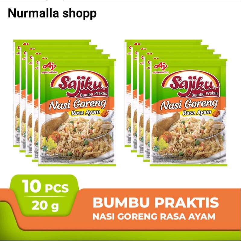 Sajiku® Bumbu Praktis Nasi Goreng Rasa (AYAM) Kemasan 10 X 20GR