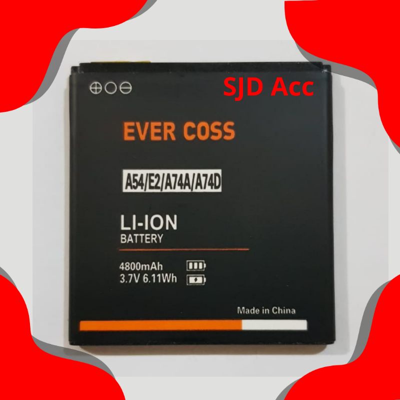 Baterai Batere Evercoss A54 A74D E2 A74A A74C Double Power Original baterai batere evercoss a54 a74d