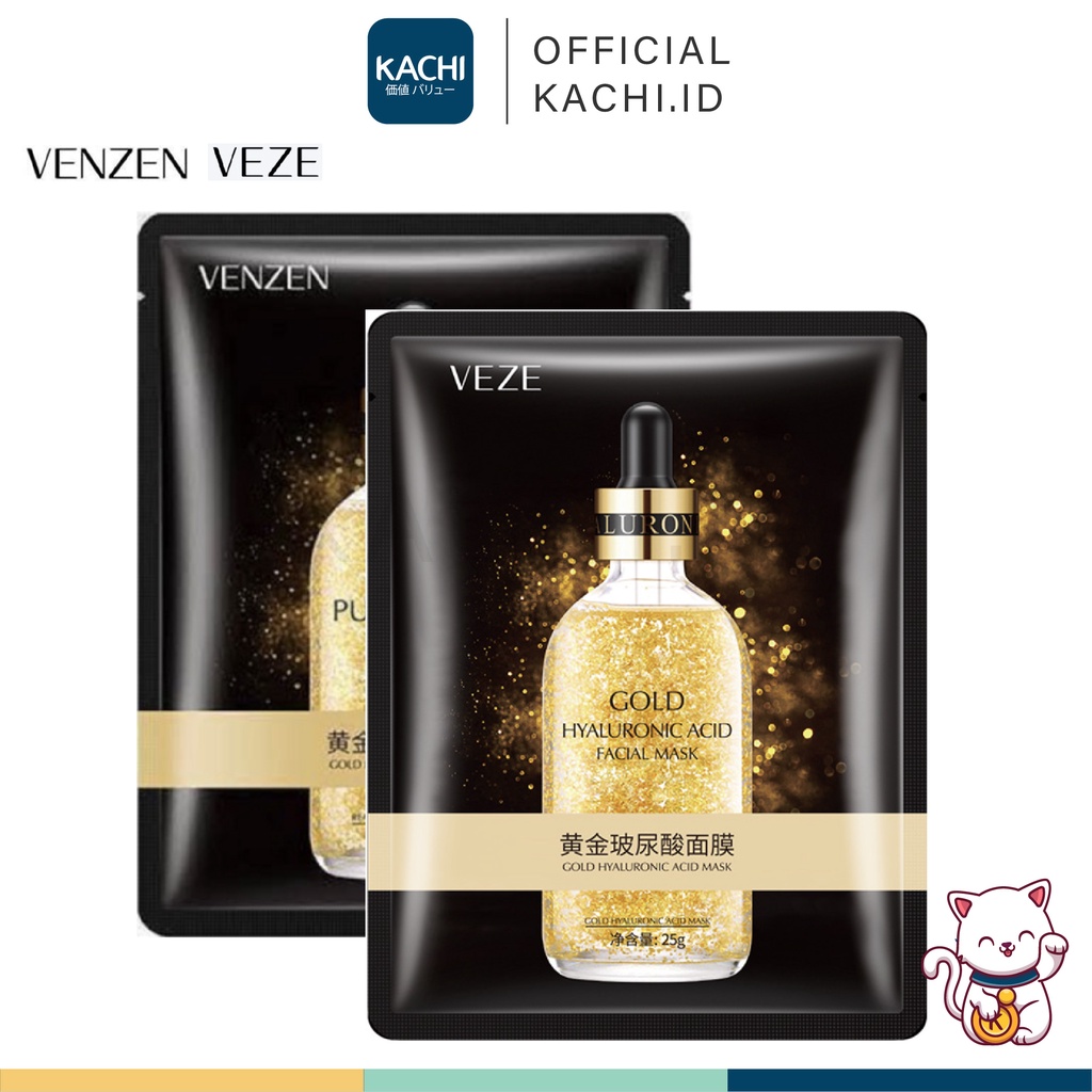 KACHI - VENZEN VEZE 24K Gold Sheet Facial Mask Masker Wajah Emas VE001