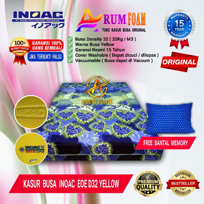 KASUR BUSA INOAC EOE D32 JUMBO ORIGINAL. TEBAL 25Cm & 30Cm. GARANSI 15 TAHUN