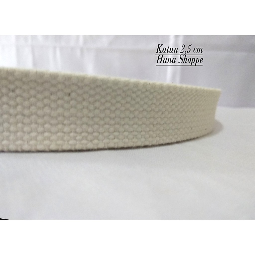 Webbing Katun Natural White 2,5cm
