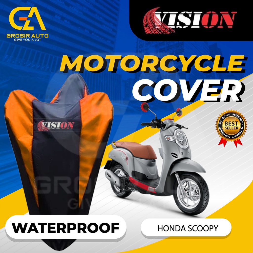 Sarung Motor SCOOPY Waterproof Vision / Cover Selimut Penutup Sarung Mantel Motor Vision