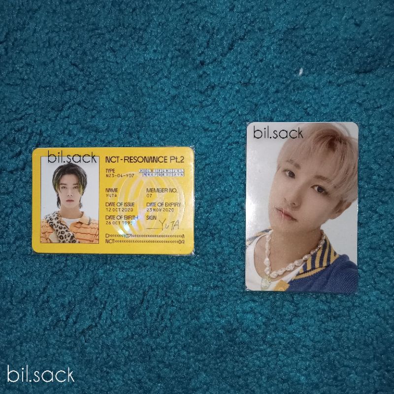 PC PHOTOCARD RENJUN ID CARD YUTA NCT - RESONANCE Pt. 2' Departure Ver.