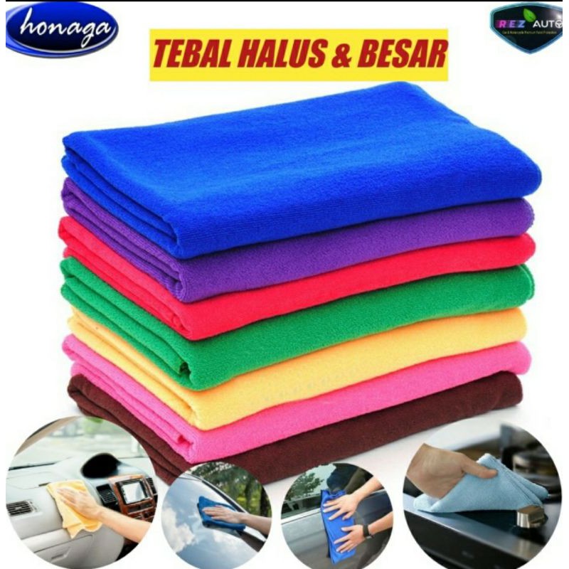 Lap microfiber HONAGA 40 x 40 cm kain pembersih serba guna Honaga