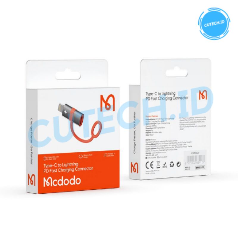 MCDODO CONVERTER CHARGER OTG IPHONE PD TYPE C TO LIGHTNING FAST CHARGING 36W/3A OT-0510