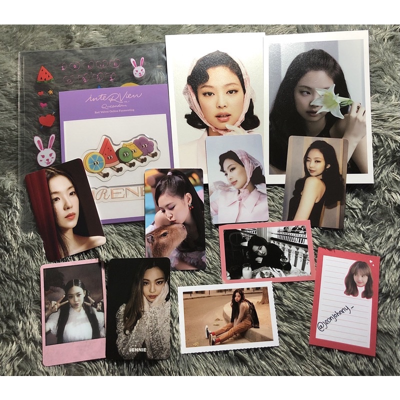 PC PHOTOCARD JENNIE IRENE WELCOMING COLLECTION WC 2019 &amp; 2022 SQUARE UP KILL THIS LOVE POP UP STORE CAPYBARA EPOXY STICKER SET