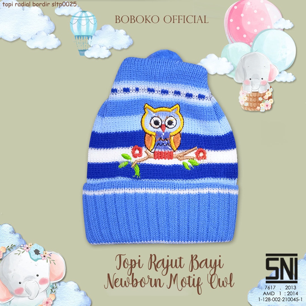 BOBOKO Topi Rajut Bayi Newborn Motif Owl KP12