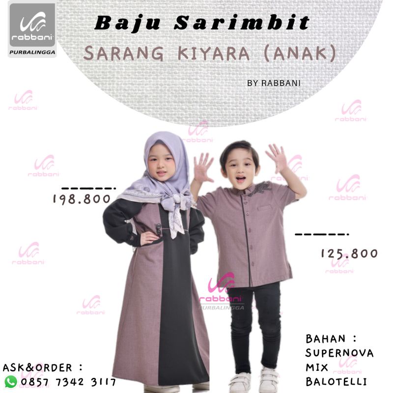 Rabbani-Sarimbit kiyara anak/sarang kiyara/gamis anak Rabbani/