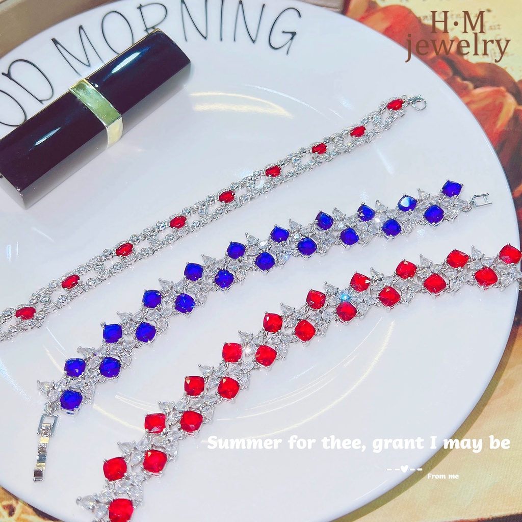 Gelang Desain Bintang Ruby Warna Biru