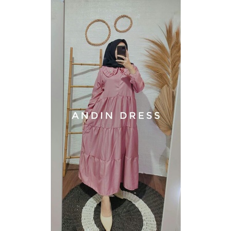 [BISA COD] ANDIN DRESS . GAMIS