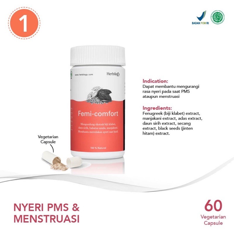 PAKET HERBILOGY PRODUCTIVE WOMEN (FEMI COMFORT dan FEMININE HEALTH) CAPSULE