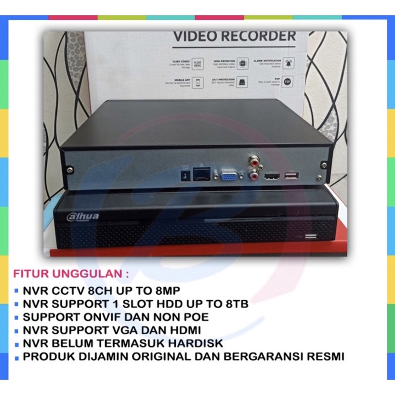 NVR DAHUA 8CH SUPORT 8MP DHI-NVR4108HS-4KS2/L