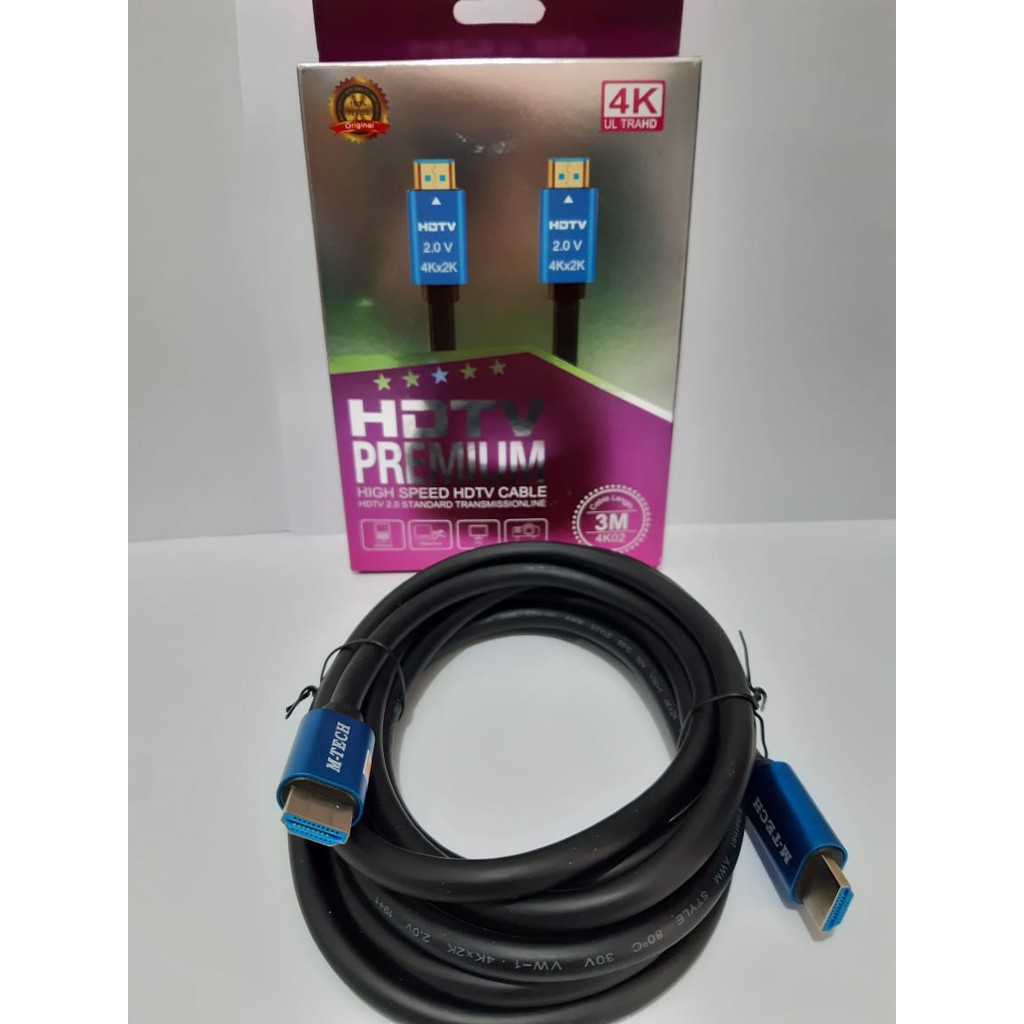 Kabel HDTV 3M M-Tech V.2.0 4K Gold Plated HD Cable HDTV 3 Meter / Kabel HdTV Mtech 3meter V2.0