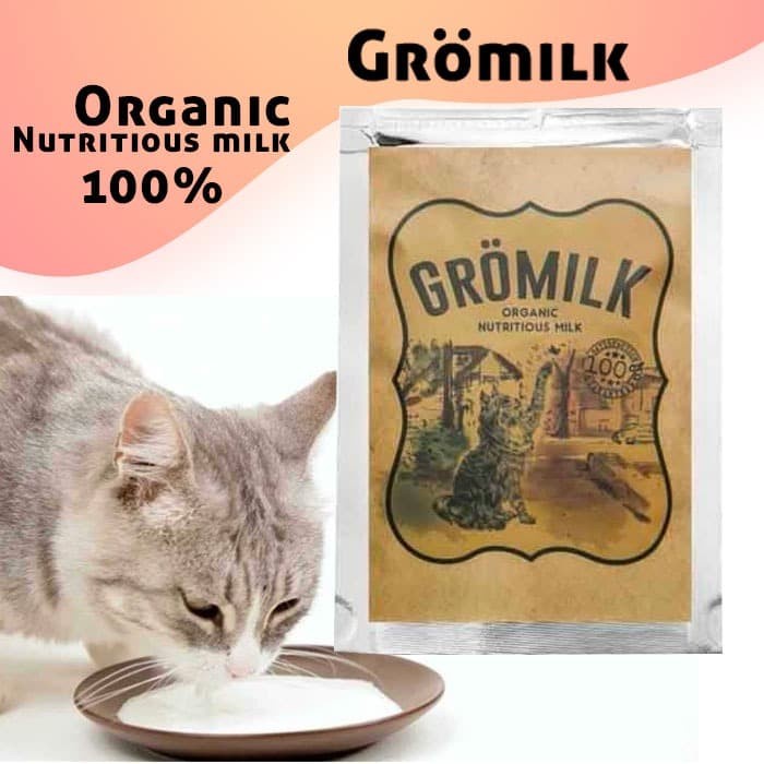 hewan-susu- susu kucing organik gromilk cat untuk kitten dan dewasa sachet -susu-hewan.
